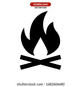 bonfire icon or logo isolated sign symbol vector illustration - high quality black style vector icons
