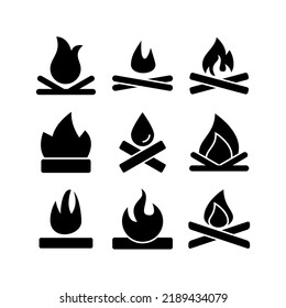 icono de fuego o logotipo símbolo de signo aislado ilustración vectorial - Colección de iconos vectoriales de estilo negro de alta calidad
