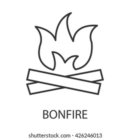 Bonfire icon or logo line art style. Vector Illustration.