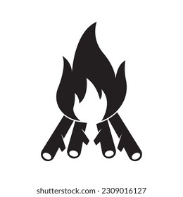 Bonfire icon logo vector,illustration design template.