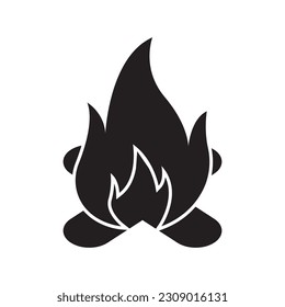 Bonfire icon logo vector,illustration design template.