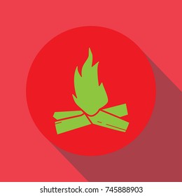bonfire icon with long shadow