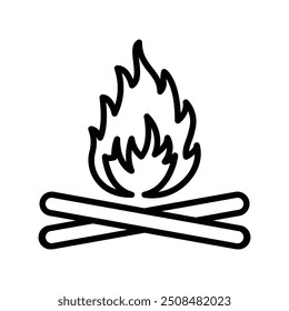 bonfire icon. Outline style design isolated on white background
