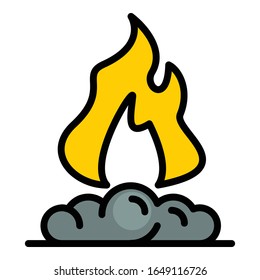Bonfire icon. Outline bonfire vector icon for web design isolated on white background