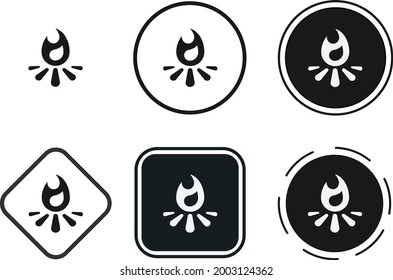 bonfire icon set. Collection of high quality black outline logo for web site design and mobile dark mode apps. Vector illustration on a white background
