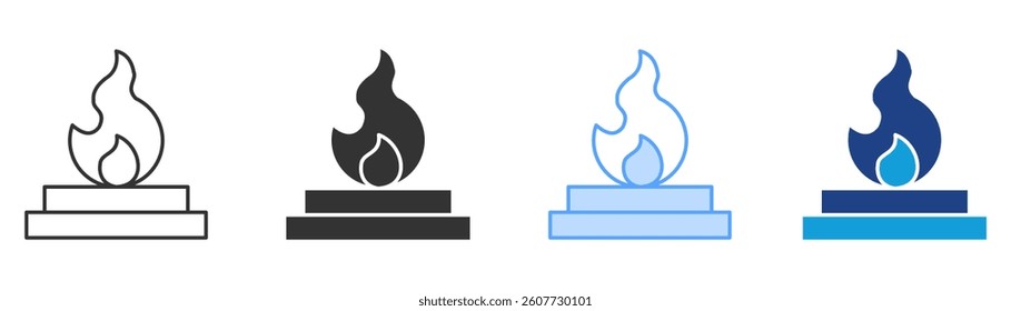 Bonfire Icon Set Multiple Style Collection