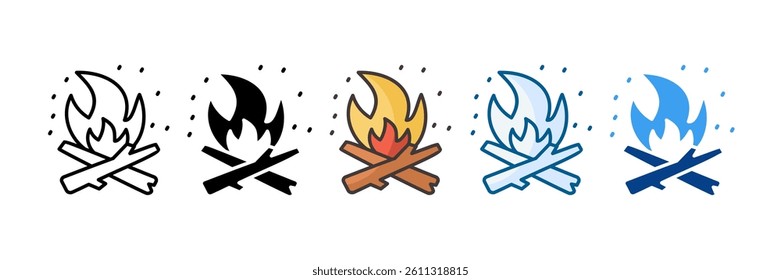 Bonfire Icon Set Multiple Style Collection