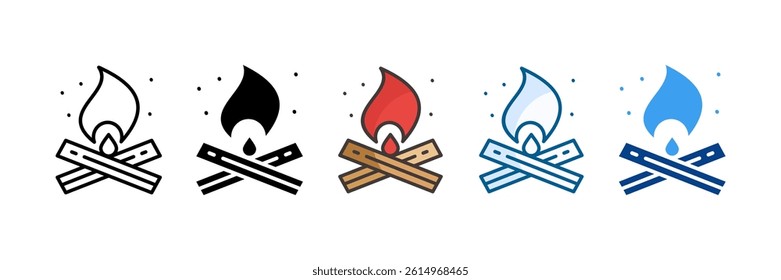 Bonfire Icon Set Multiple Style Collection