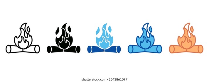 Bonfire Icon Set Multiple Style Collection