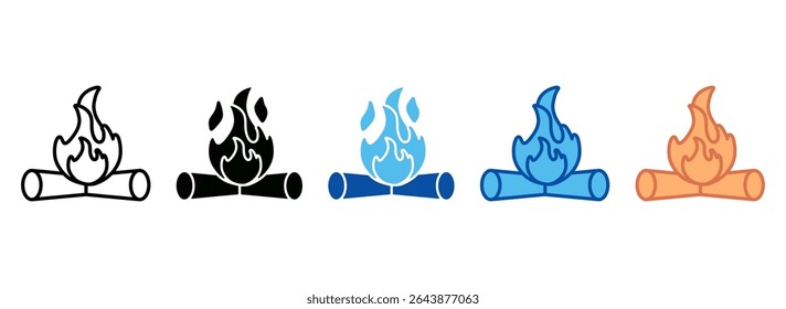 Bonfire Icon Set Multiple Style Collection