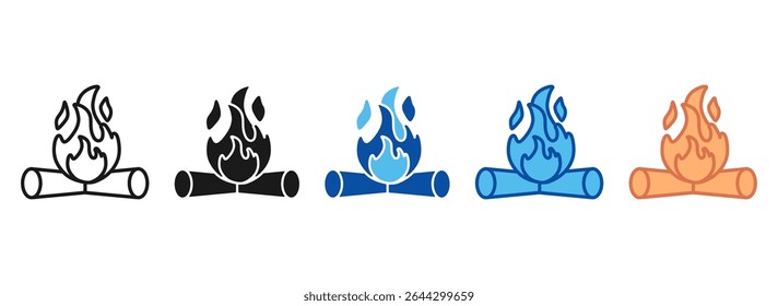 Bonfire Icon Set Multiple Style Collection