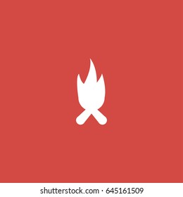 bonfire icon. sign design. red background