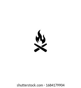 bonfire icon. simple, flat, black.