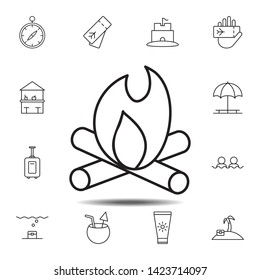 Bonfire icon. Simple thin line, outline vector element of summer icons set for UI and UX, website or mobile application