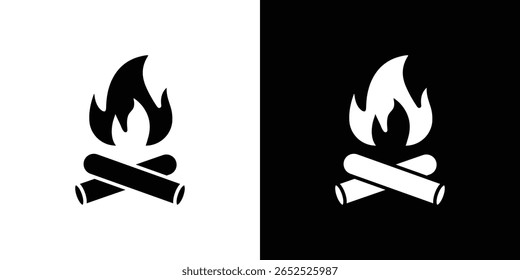 Bonfire icon symbol collection. Flat vector stock illustration.