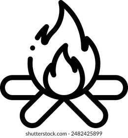 bonfire icon. Thin Linear Style Design Isolated On White Background