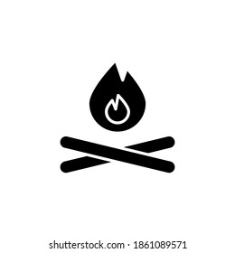 bonfire icon vector black style design. isolated on white background