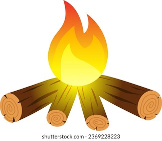 Bonfire icon vector for camp or winter event. Campfire icon for survival activity in cold season. Bonfire design as an icon, symbol, winter or camping activity