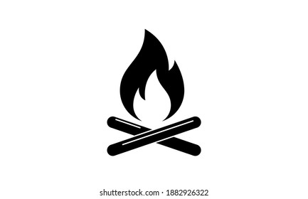 Bonfire icon vector, campfire or camping  fire icon