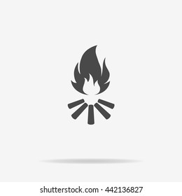 Bonfire icon. Vector concept illustration for design.
