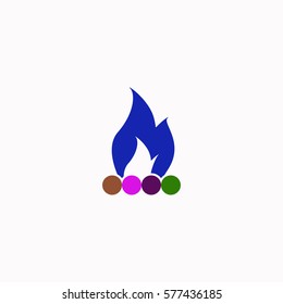 Bonfire  icon Vector design Colored illustration.