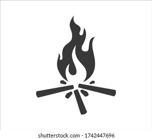 bonfire icon vector illustration, isolated on white background.