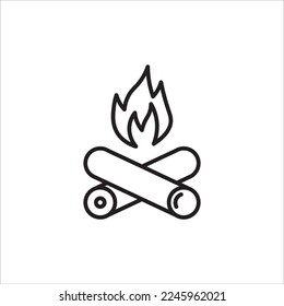 bonfire icon, vector, illustration, symbol