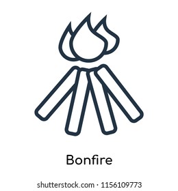 Bonfire icon vector isolated on white background, Bonfire transparent sign , thin symbols or lined elements in outline style