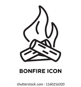 Bonfire icon vector isolated on white background, Bonfire transparent sign , linear symbol and stroke design elements in outline style