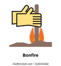 Bonfire icon vector isolated on white background, Bonfire transparent sign , historical stone age symbols