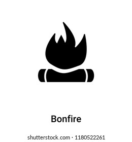 Bonfire icon vector isolated on white background, logo concept of Bonfire sign on transparent background, filled black symbol