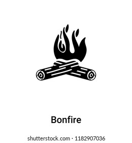 Bonfire icon vector isolated on white background, logo concept of Bonfire sign on transparent background, filled black symbol