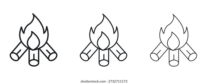 Ícone de fogueira vetor Logo Design Template. Gráficos de Traçado editáveis.