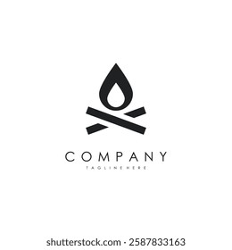 bonfire icon vector logo.concept logo
