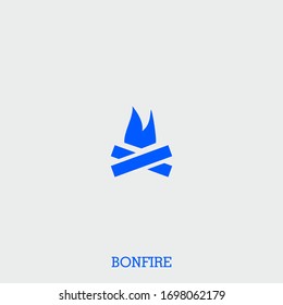 bonfire icon. bonfire vector on gray background