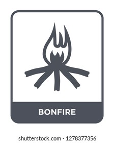 bonfire icon vector on white background, bonfire trendy filled icons from Camping collection, bonfire vector illustration
