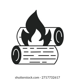 Icono de hoguera con Vector de fondo blanco