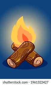 Bonfire illustration hand drawing vector