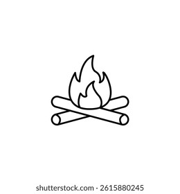 Bonfire illustration line icon icons design