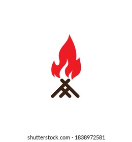 Plantilla vectorial del logotipo de la ilustración de la hoguera 