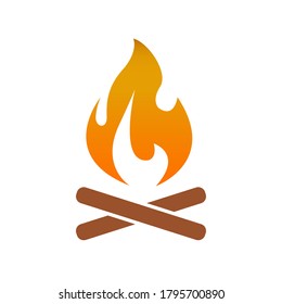Bonfire illustration on white background