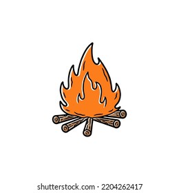 Bonfire illustration vector design on white background