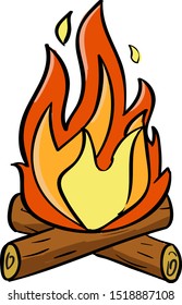 Bonfire, illustration, vector on white background.