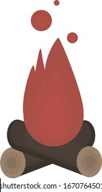 Bonfire, illustration, vector on white background.
