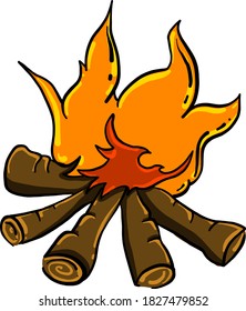 Bonfire, Illustration, Vektorgrafik auf weißem Hintergrund