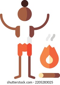 bonfire isolated design element stock illustration. Vector on a white background
