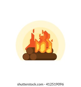 Bonfire isolated vector icon on white background