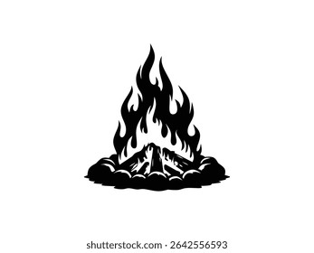 bonfire isolated with white background 