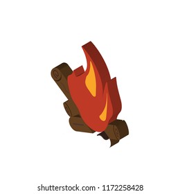 Bonfire isometric left top view 3D icon