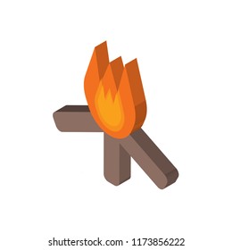 Bonfire isometric left top view 3D icon